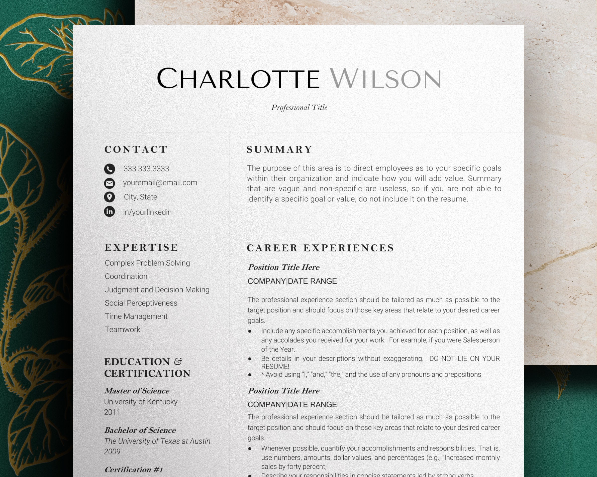 resume template examples 2023