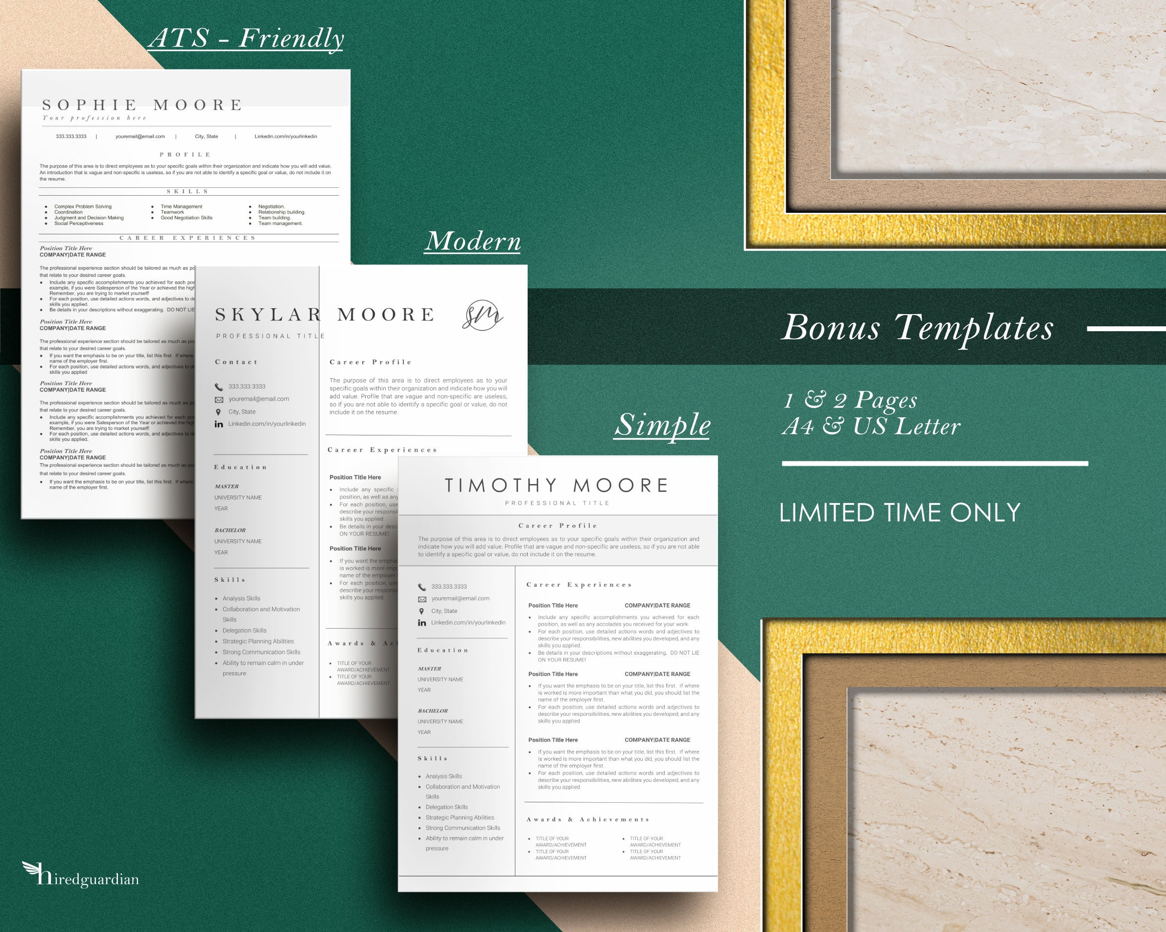 Minimalist Creative Resume Template, Cv Template, Resume Template
