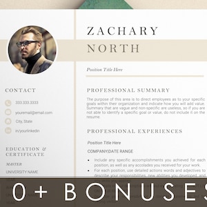 Resume template with Photo, CV Template with Photo, Resume CV Template for Word, Resume with Picture, Resume and Cover Letter Template