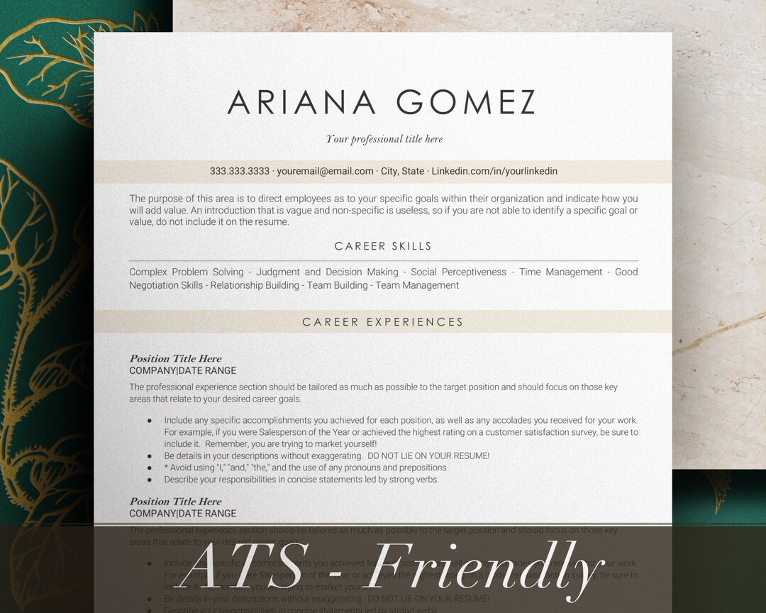 Modern Executive Resume Template 2025, ATS CEO Resume Template for Word ...