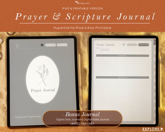 Goodnotes Digital Prayer Journal, ipad journal, notability journal, Digital journal, daily digital Prayer journal, unDated Digital Journal