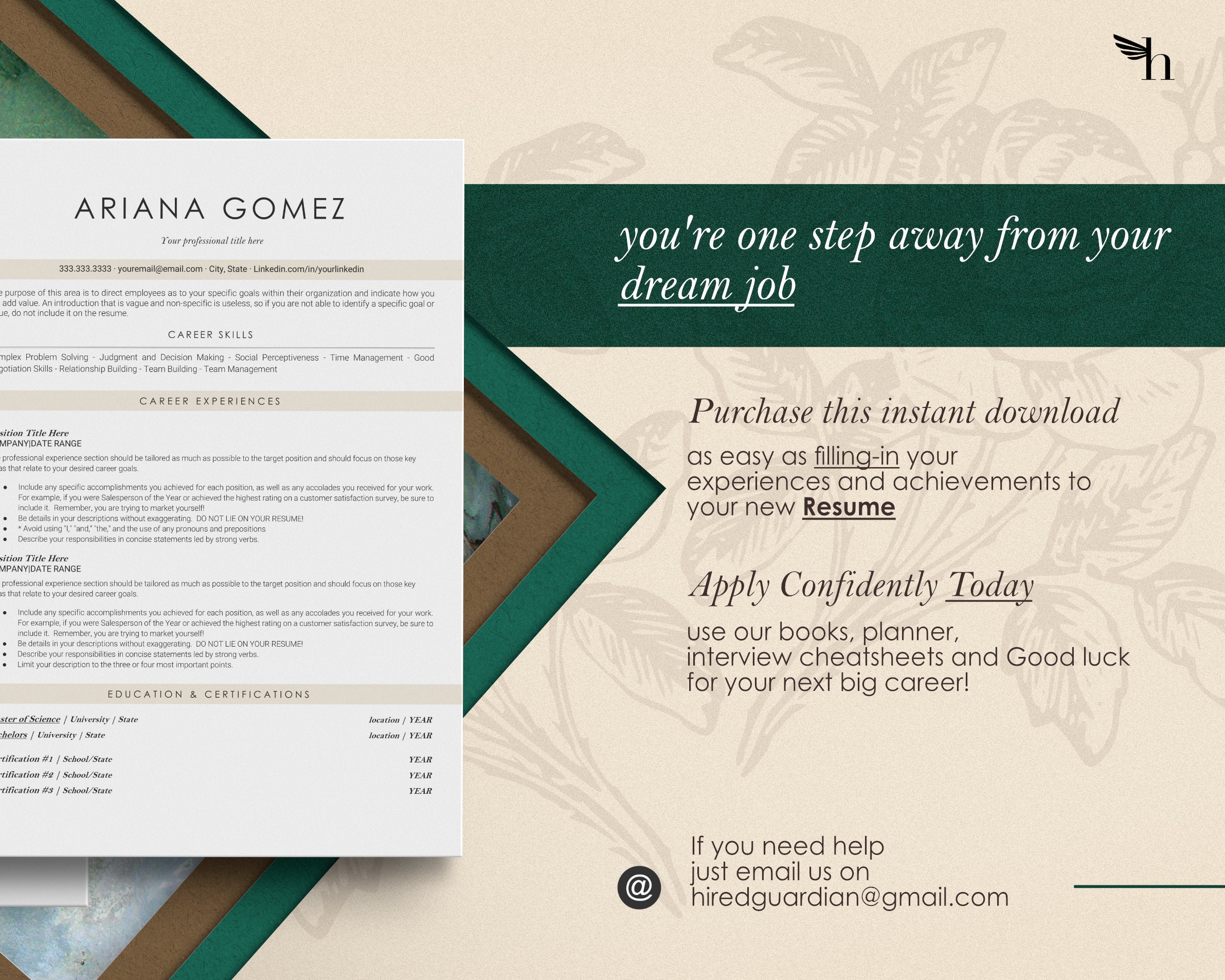 ATS Friendly Resume Template for Google Docs Resume Template - Etsy