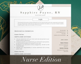 Nurse Resume Template, student nurse resume, nursing cv, resume template word, creative resume template, modern resume template, cv template