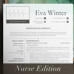 Nurse Resume Template, Nurse Resume Template for Word, student nursing resume, Registered Nurse resume, RN Resume Template, resume template