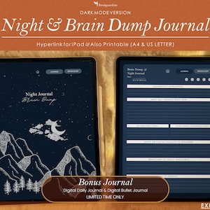 Goodnotes Digital Night Journal, ipad journal, notability journal, Digital journal, daily digital night journal, undated Digital Journal