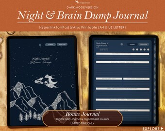 Goodnotes Digital Night Journal, ipad journal, notability journal, Digital journal, daily digital night journal, undated Digital Journal