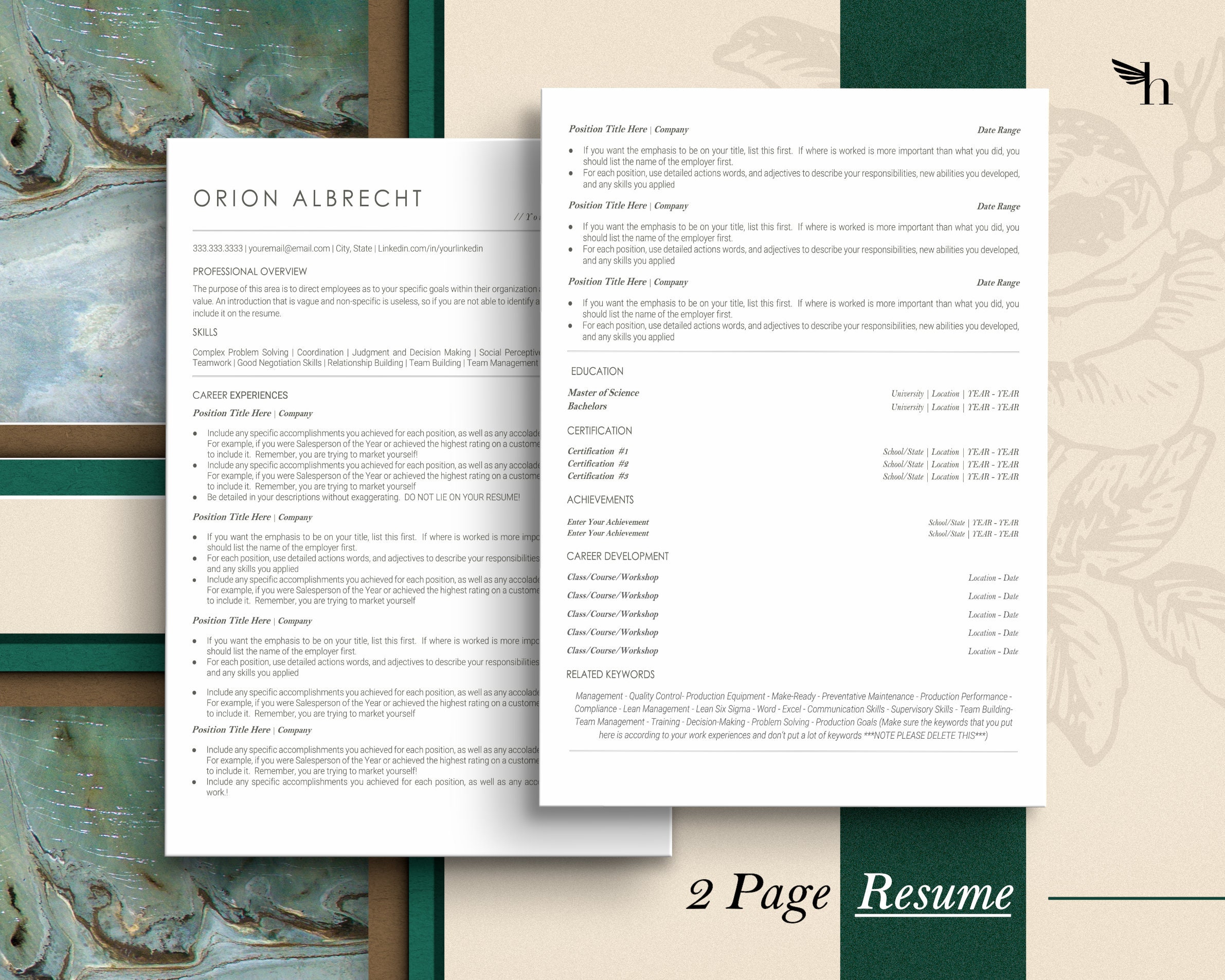 ATS Friendly Resume Template for Google Docs and Ms Word, Resume ...
