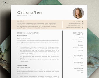 CV Resume template with photo, CV Template with Photo, Resume CV Template for Word, Resume with Picture, Resume and Cover Letter Template