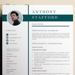 Modern Resume Template and Cover Letter Template, Manager Resume Template, CV Template with Planners, Resume Template Instant Download