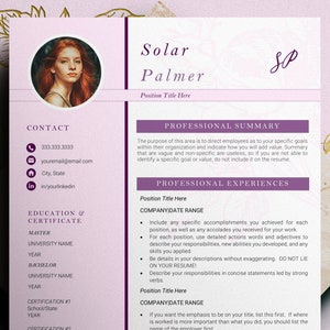 Pink Creative Resume Template, Pink Resume Template Word Mac, Cv Resume Template, Professional Resume Template, Modern Resume Template Word