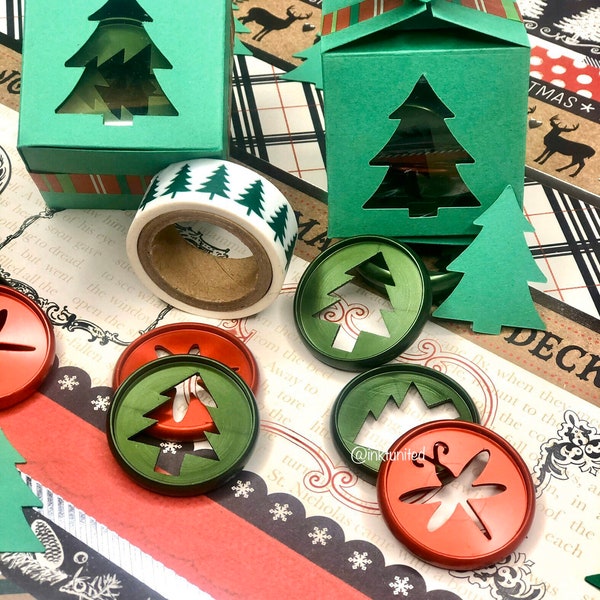 Forest Green Christmas Tree Metal Planner Disc *Limited Edition* (1.25”)