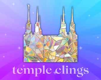 Naklejka na okno Washington DC Temple: pryzmatyczna naklejka winylowa