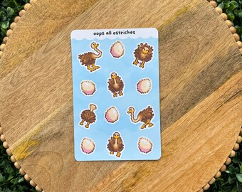 Stardew Valley Stickers - Oops All Ostriches- For Planners, Progress Trackers, Stationary, and More!