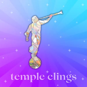 Angel Moroni Window Cling | Holographic suncatcher | Latter-Day Saint gift for missionaries, Relief Society, and youth!