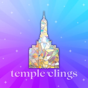 Smithfield Utah Temple Window Cling: Prismatic Vinyl Decal