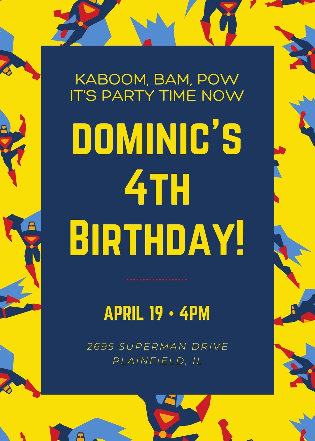 Super Hero Birthday Invitation - Etsy, image size:1080x1513