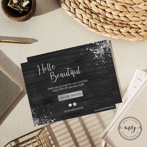 Tarjeta de agradecimiento comercial, tarjeta de inserción de pedido editable, inserción de paquete, descarga instantánea, gracias por su pedido, Corjl