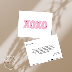 Bewerkbare XOXO-valentijnskaart, XOXO-valentijnskaart, valentijnskaart-insteekkaart, roze en witte valentijnskaart, gepersonaliseerde valentijnskaart