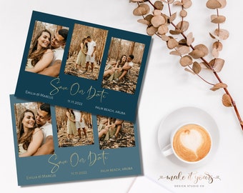 Photo Save the Date Template, Editable Save the Date Template, Faux Gold Save the Date, Modern Save the Date Template, Printable Template