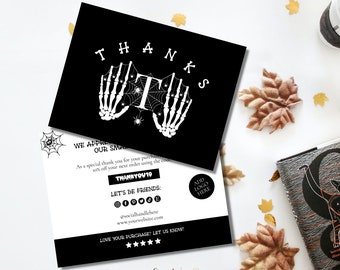 Halloween Business Thank You Card Template Editable Thank You - Etsy