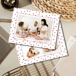 Valentijnsdag fotokaart, Red Valentine Hearts, bewerkbare Valentijnsdag kaartsjabloon, Valentijnsdag fotokaart, Instant Download