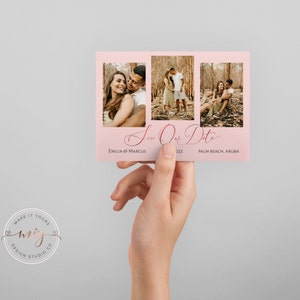 Editable Save The Date Template, Photo Save the Date Card, Red Foil Save the Date, Modern Save the Date Template, Printable Template