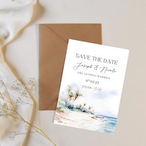Destination Wedding, Editable Save The Date, Beach Wedding Save the Date Invite, Wedding Save The Date Card, Editable Canva Template