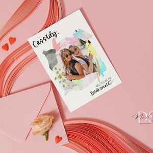Bridesmaid Proposal Card, Will You Be My Bridesmaid Card, Retro Bridesmaid Proposal, Maid of Honor Proposal Card, Bridesmaid Info Template