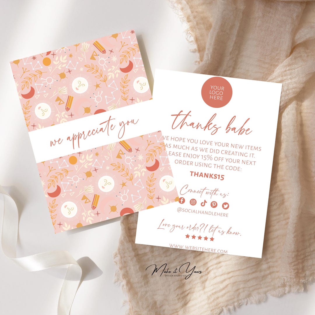 Thanks Fg Small Business Thank You Card, Celestial Thank You Card, Moon and Stars ...