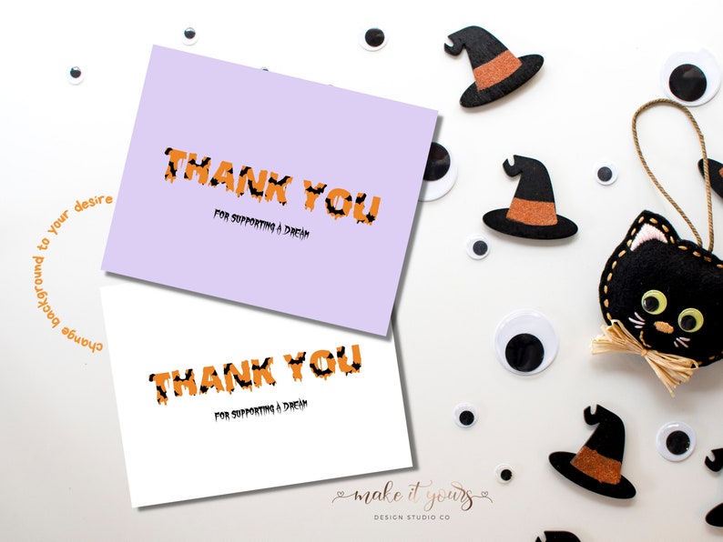 Editable Halloween Business Card Template, Thank You for You Order ...