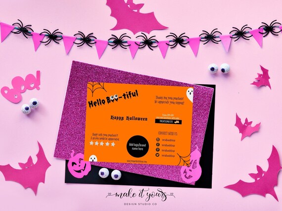 Editable Halloween Business Card Template Thank You for You | Etsy