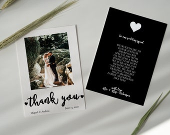 Photo Thank You Card, Editable Wedding Thank You Card, Wedding Photo Card, Double Sided Card, Thank You Photo Card, Instant Download