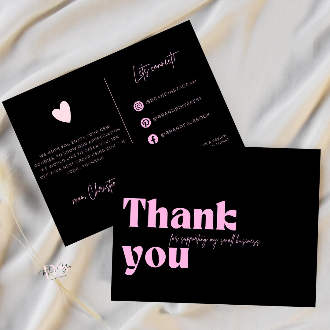 Small Business Thank You Card, Printable Thanks for Purchasing, Small ...