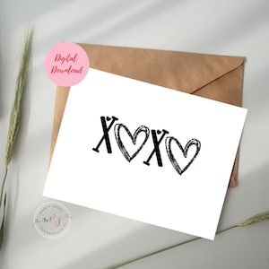 Valentinstag Dankeskarte, XOXO Valentinstag Dankeskarte, bearbeitbare Valentinstag Dankeschön-Vorlage, Valentinstag Dankeschön, Bestellung, Corjl