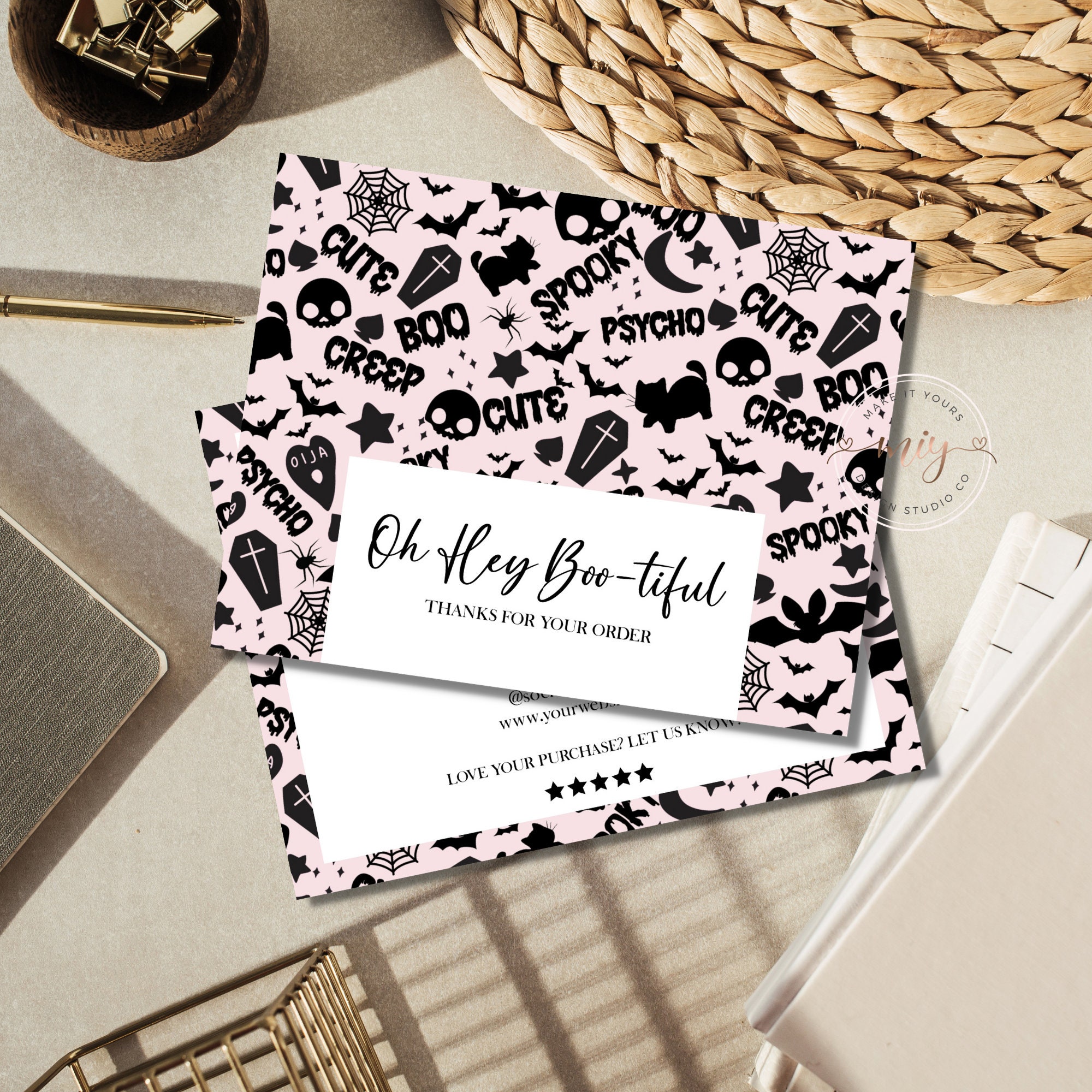 Editable Halloween Business Card Template, Thank You for You Order ...
