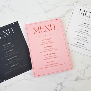 Retro Menu Card, Wedding Menu Card, Modern Printed Dinner Menu, Retro Menu Card, Wedding Reception Menu Card, Dinner Menu Card