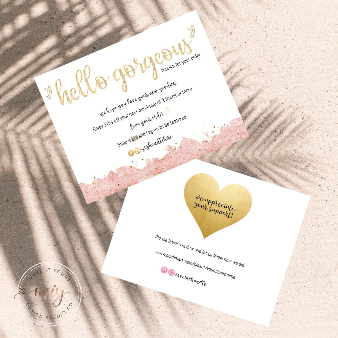 Poshmark Thank You Cards Poshmark Thank You Template - Etsy