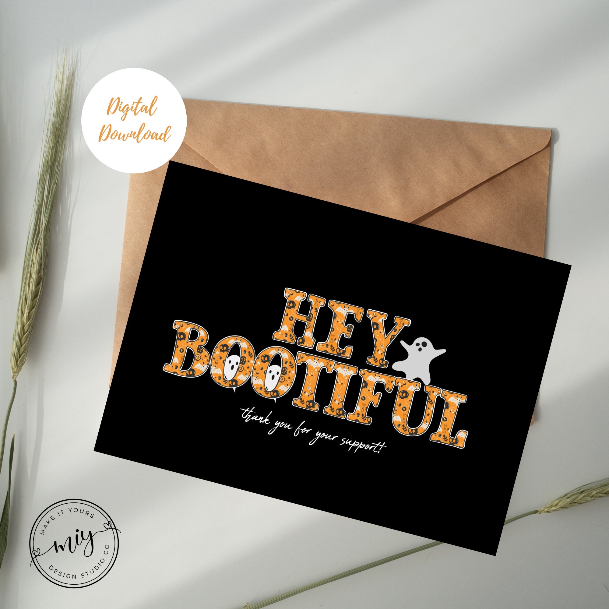 Editable Halloween Business Card Template, Thank You for You Order, Boo ...