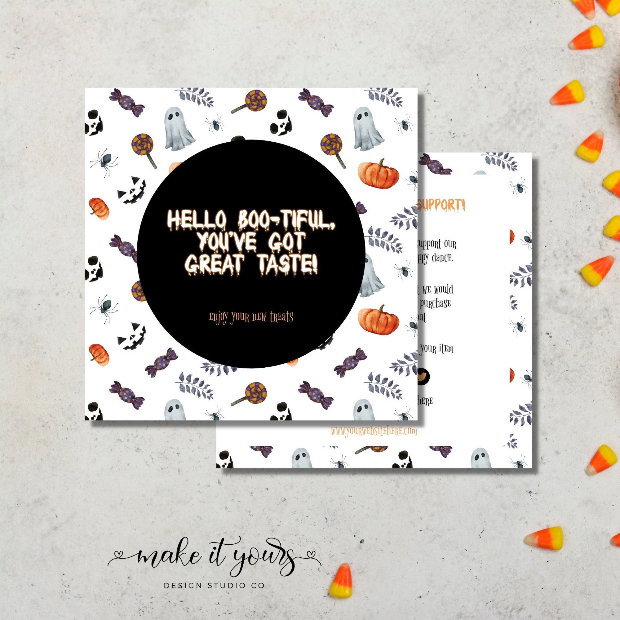 Editable Halloween Business Card Template, Thank You for You Order ...