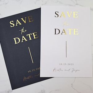 Modern Save The Date, Gold Foil Save The Date, Minimalist Save The Date, Luxury Save The Date, Vellum Save The Date Invitation, Foil Printed