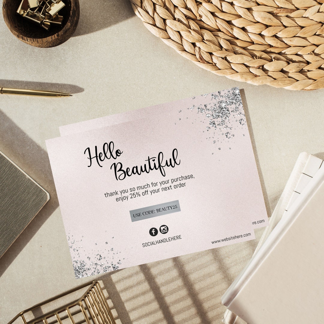 Business Thank You Card, Editable Order Insert Card, Packaging Insert ...