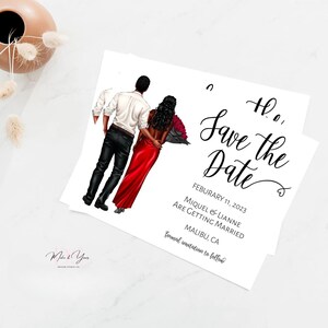 Bearbeitbare Illustration Sparen Sie das Datum, Hochzeitsdatumskarte, Sexy Paar Illustration, Sparen Sie die Datumsvorlage, Hochzeit sparen Sie das Datum, Corjl