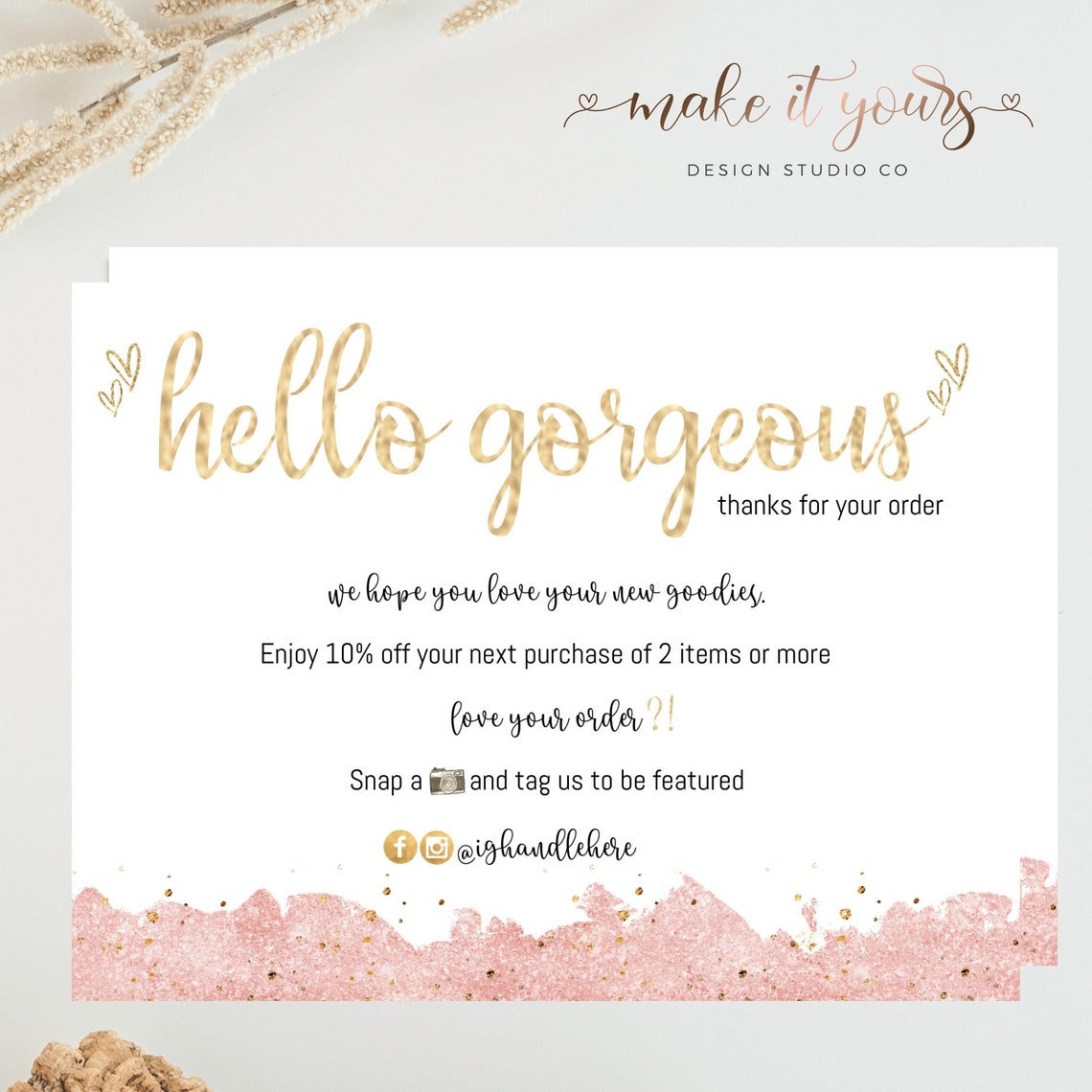 Poshmark Thank You Cards Poshmark Thank You Template - Etsy