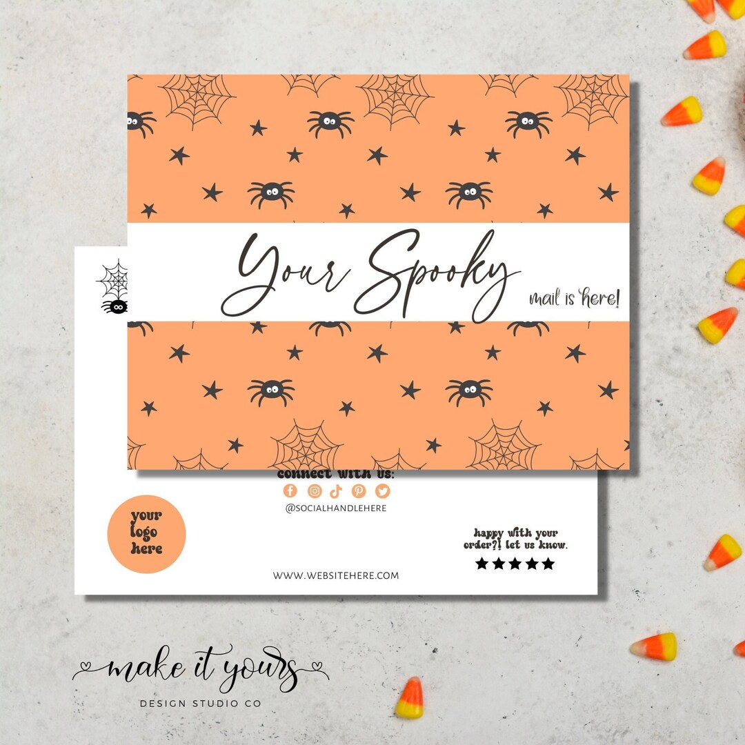 Editable Halloween Business Card Template, Thank You for You Order ...