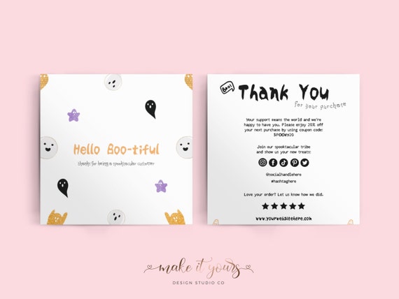 Editable Halloween Business Card Template Hello Bootiful | Etsy