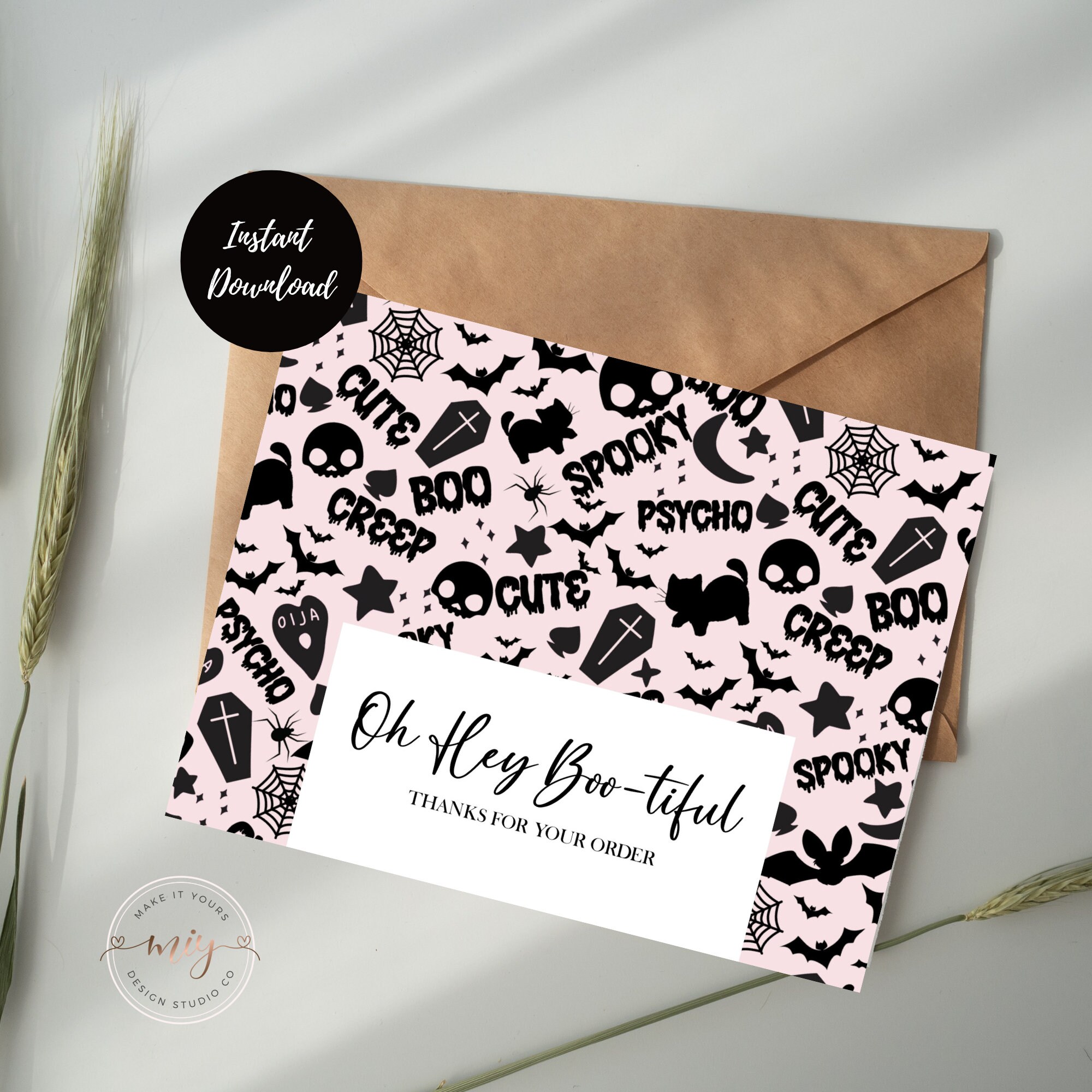 Editable Halloween Business Card Template, Thank You for You Order ...