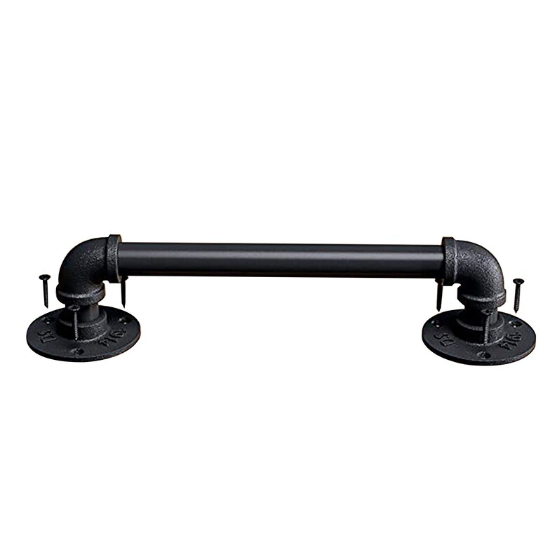 Pipe Towel Bar, Industrial Towel Holder Black Steel Pipe Towel Rack Etsy