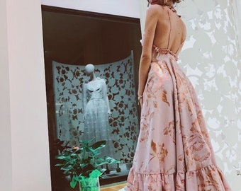 Abito aperto Nudo aderente gonna ricamo pizzo trasparente Backless Crochet Dress