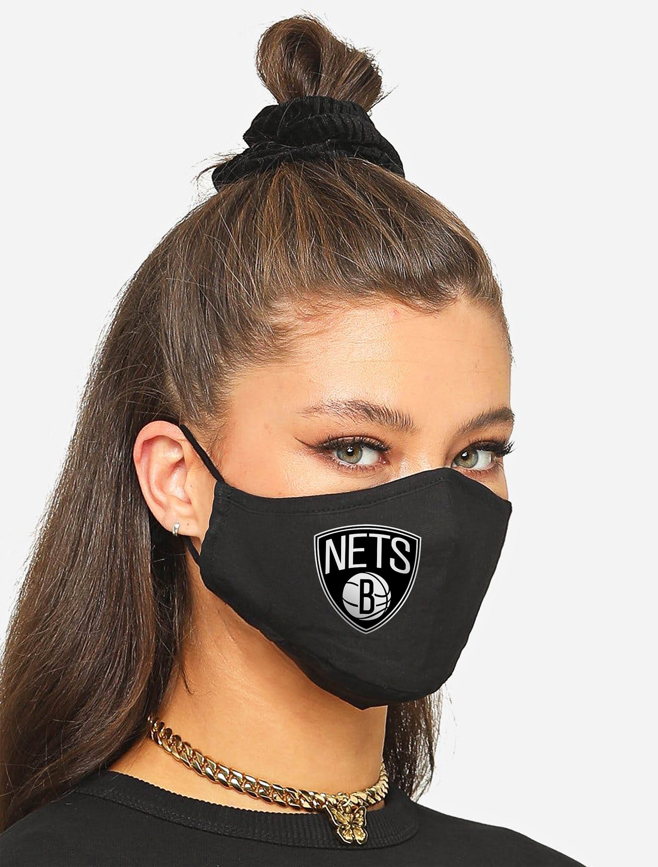 Brooklyn Nets Face mask Basketball Washable Black Unisex Etsy