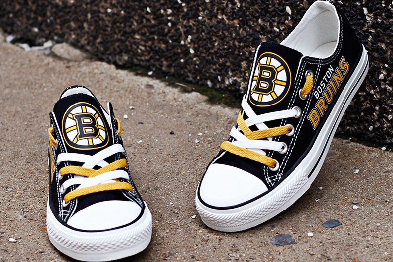 Boston Bruins Custom Shoes Hockey Printed Shoes Boston Etsy Boston Bruins Custom Shoes Hockey Printed Shoes Boston Etsy